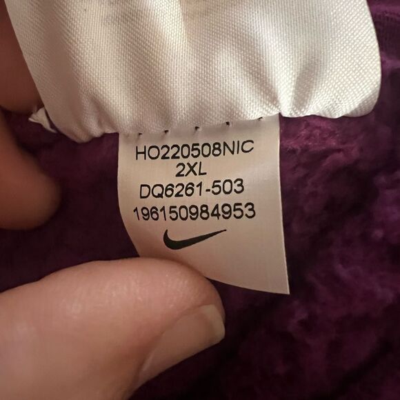 NWT Nike Therma-Fit Teddy Fleece Joggers Purple Full Length Elastic Waist XXL - Picture 11 of 12